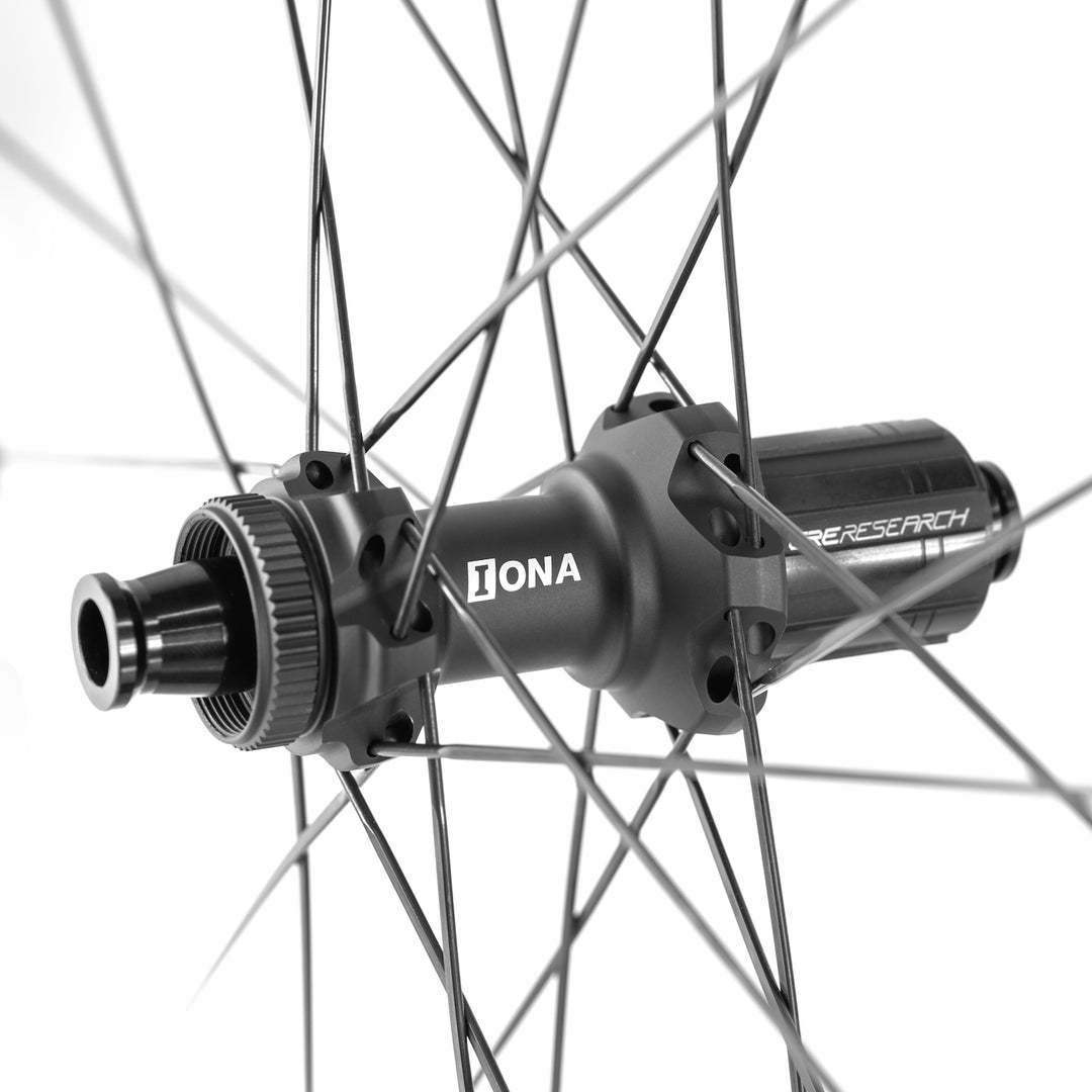 Close-up of Iona S hub with star ratchet freehub body