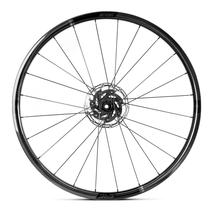 Glossy finish Tenaci GT25 gravel wheels with chrome decals